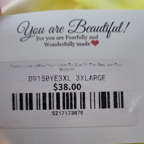 Heimish USA Multicolor Tie Dye Off Shoulder Top - 3XL - Picture 3 of 3